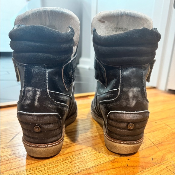 Diesel Turn Around Carabas Wedge Sneaker Soft Black Gray Leather 7.5 - Picture 5 of 13